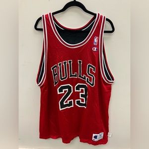Vtg Champion Reversible Chicago Bulls Basketball Jersey Sz 48 Michael Jordan 23